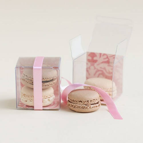 Parties 50 Pack Clear PET Plastic Storage Containers for Weddings 1.38 x 1.44 x 6.25 Chocolate Macaron Gift Boxes with Inserts Baby Showers 