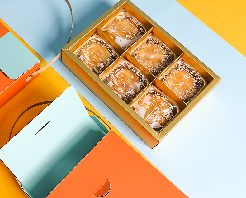 Mooncake Packaging Box Mid-Autumn Mooncake Gift Box High-End Hermes 6/8  Pieces Shi Orange Box Mid-Autumn Festival Custom