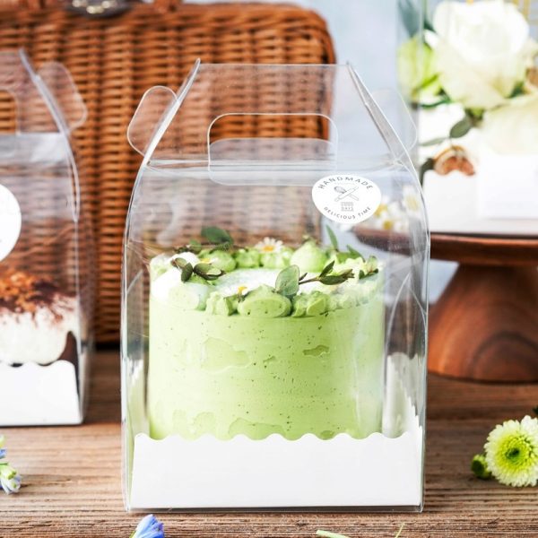 Crystal Clear Value Boxes, clear cake box with handle Cake box